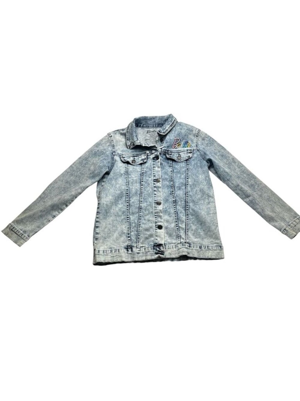 Barbie Mattel Blue Denim Embroidered Jacket Girls 14-16